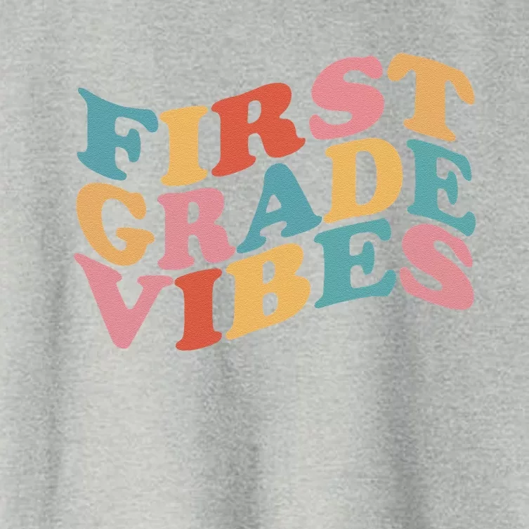 First Grade Vibes 1st Day Of Back To School Teacher Students Women's Crop Top Tee