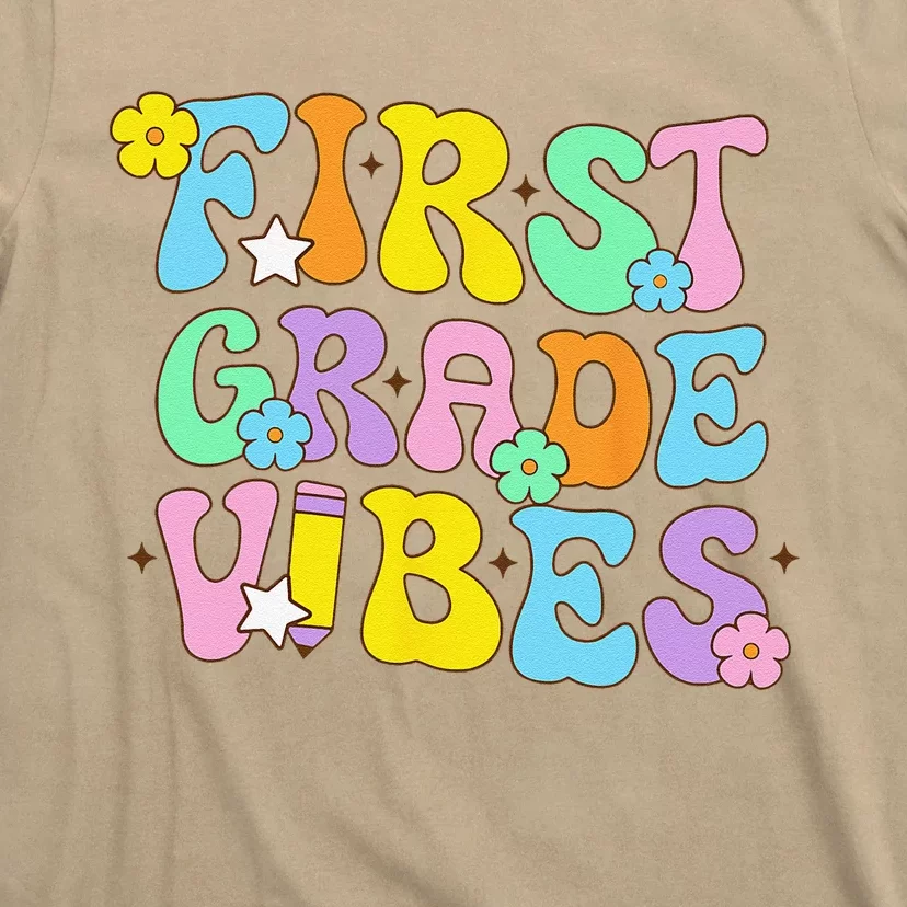 First Grade Vibes Back To School Retro 1st Grade Teachers T-Shirt