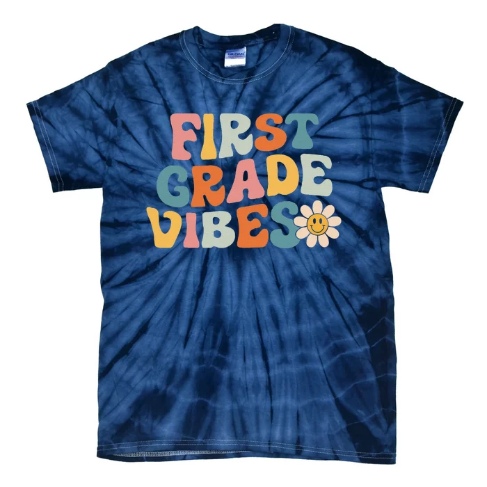 First Grade Vibes 1st Grade Team Retro 1st Day Of School Tie-Dye T-Shirt