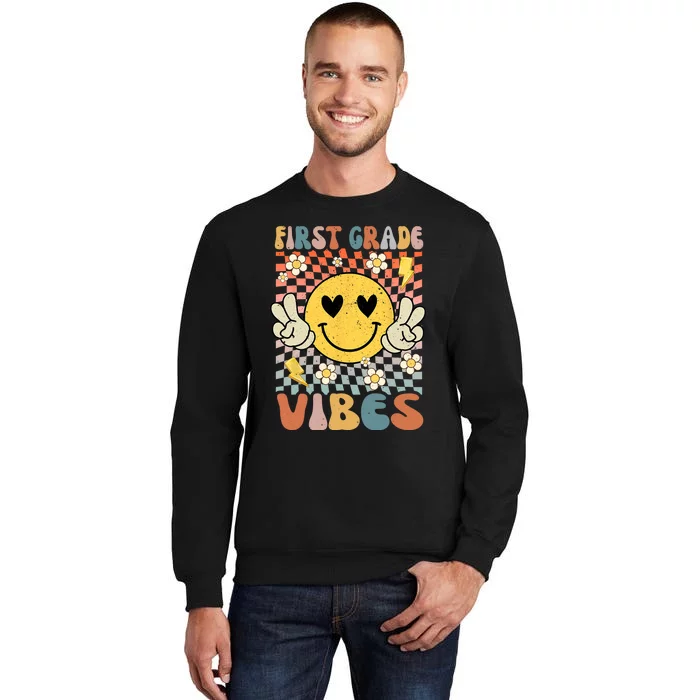 First Grade Vibes 1st Grade Retro Teacher 1st Day Of School Sweatshirt