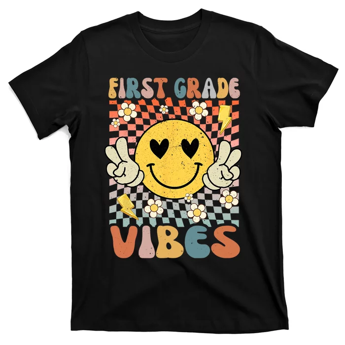 First Grade Vibes 1st Grade Retro Teacher 1st Day Of School T-Shirt