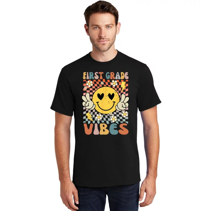 First Grade Vibes 1st Grade Retro Teacher 1st Day Of School Tall T-Shirt