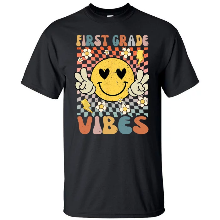 First Grade Vibes 1st Grade Retro Teacher 1st Day Of School Tall T-Shirt