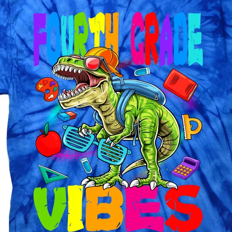 Fourth Grade Vibes Dinosaur Back To School Gift Tie-Dye T-Shirt