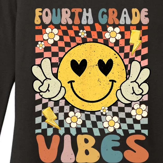 Fourth Grade Vibes 4th Grade Retro Teacher 1st Day Of School Womens CVC Long Sleeve Shirt