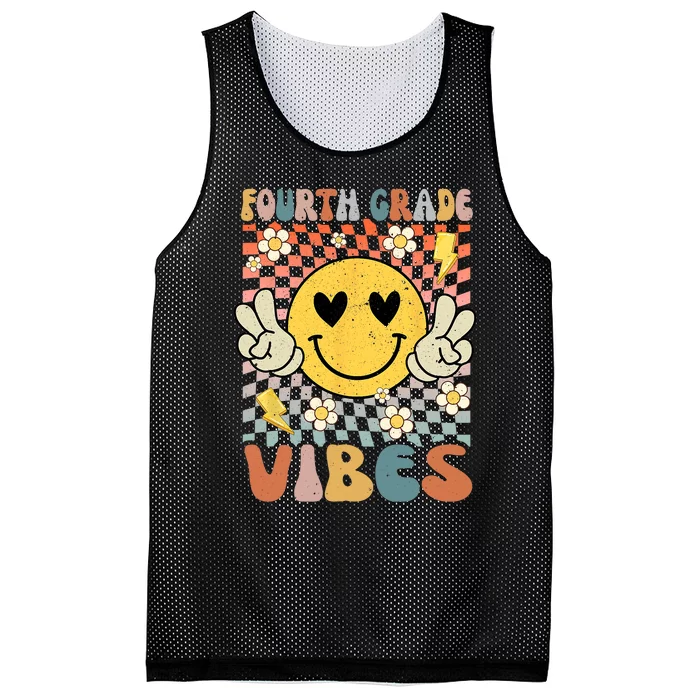 Fourth Grade Vibes 4th Grade Retro Teacher 1st Day Of School Mesh Reversible Basketball Jersey Tank