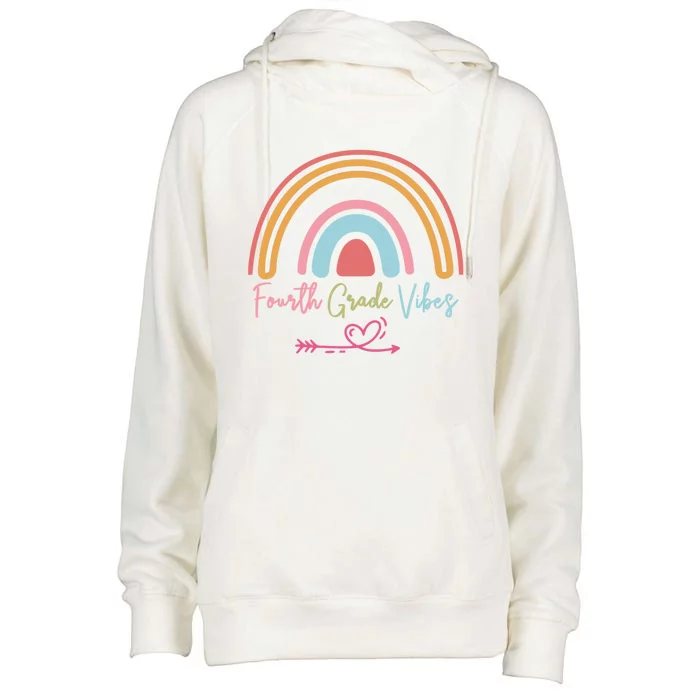 Fourth Grade Vibes Rainbow Teacher 4Th Grade Tee Gift Womens Funnel Neck Pullover Hood