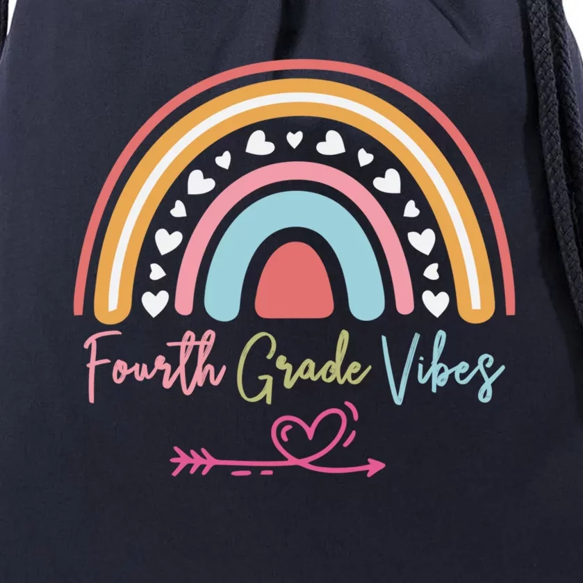 Fourth Grade Vibes Rainbow Teacher 4Th Grade Tee Gift Drawstring Bag