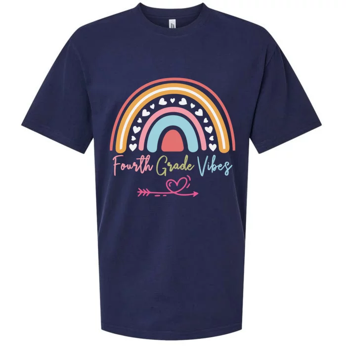 Fourth Grade Vibes Rainbow Teacher 4Th Grade Tee Gift Sueded Cloud Jersey T-Shirt