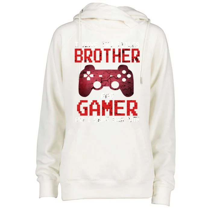 Funny Gamer Vintage Video Games Brother Son Gift Womens Funnel Neck Pullover Hood