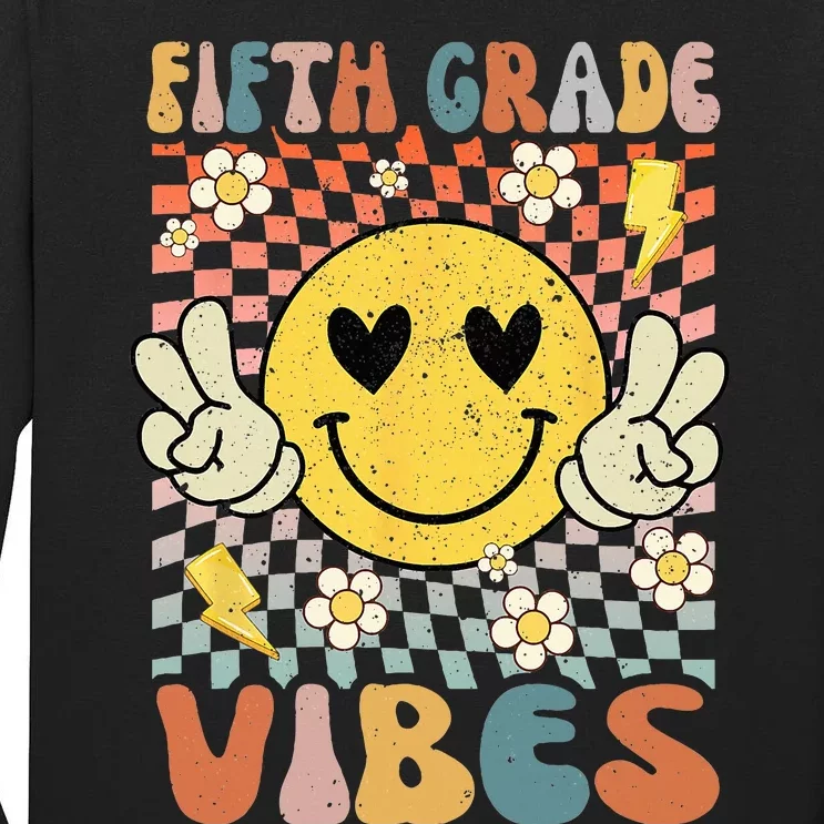 Fifth Grade Vibes 5th Grade Retro Teacher 1st Day of School Tall Long Sleeve T-Shirt