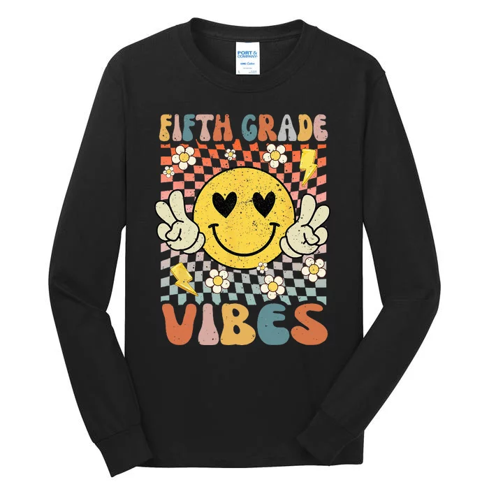 Fifth Grade Vibes 5th Grade Retro Teacher 1st Day of School Tall Long Sleeve T-Shirt