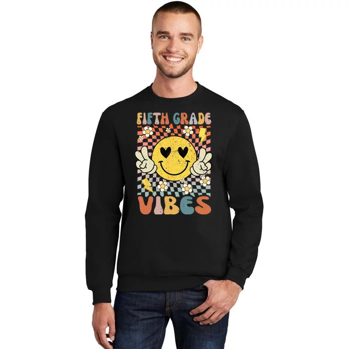 Fifth Grade Vibes 5th Grade Retro Teacher 1st Day of School Tall Sweatshirt