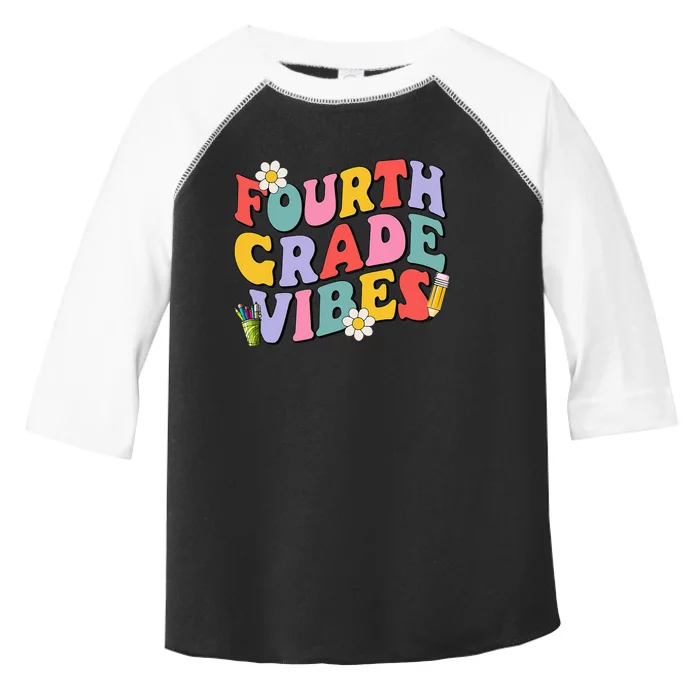 Fourth Grade Vibes Back To School 4th Grade Team 1st Day Toddler Fine Jersey T-Shirt