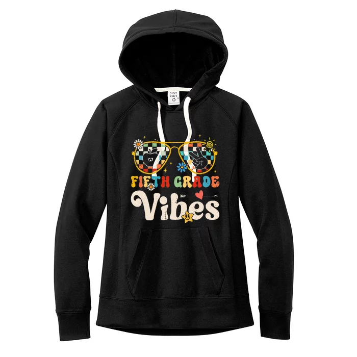 Fifth Grade Vibes 5th Grade Team Retro 1st Day Of School Women's Fleece Hoodie