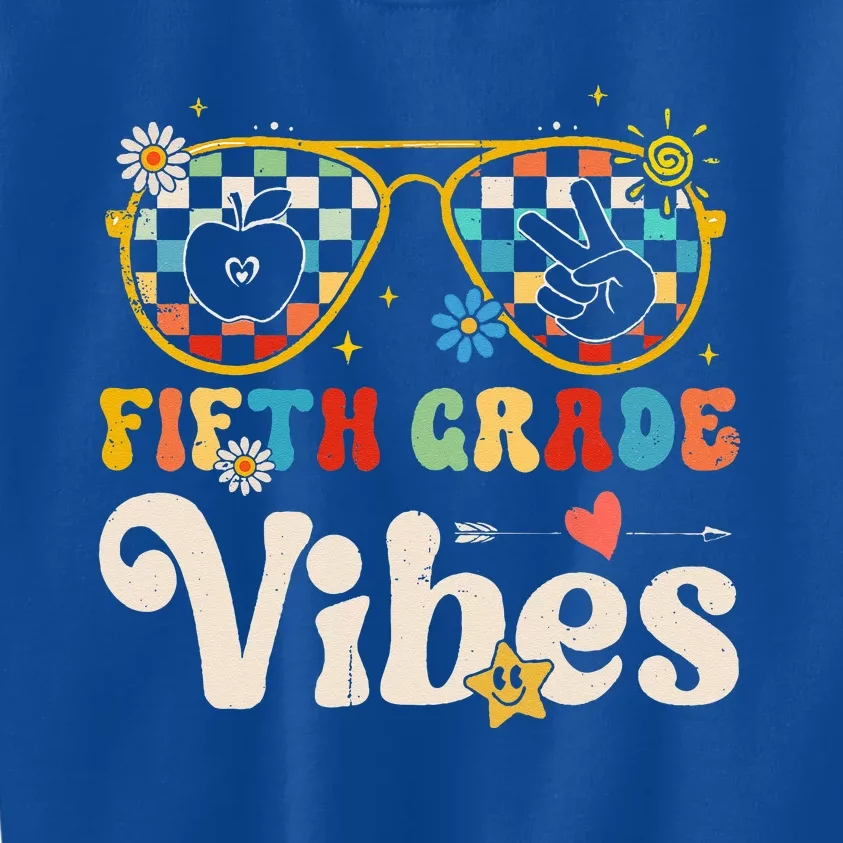 Fifth Grade Vibes 5th Grade Team Retro 1st Day Of School Kids Sweatshirt