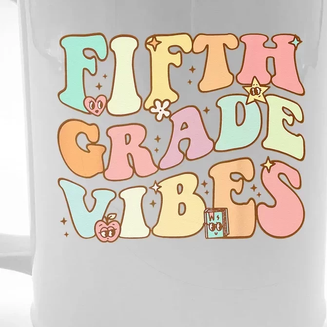 Fifth Grade Vibes 5th Grade Team Retro 1st Day Of School Front & Back Beer Stein