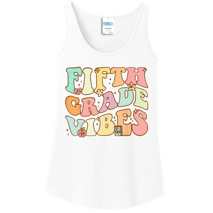 Fifth Grade Vibes 5th Grade Team Retro 1st Day Of School Ladies Essential Tank