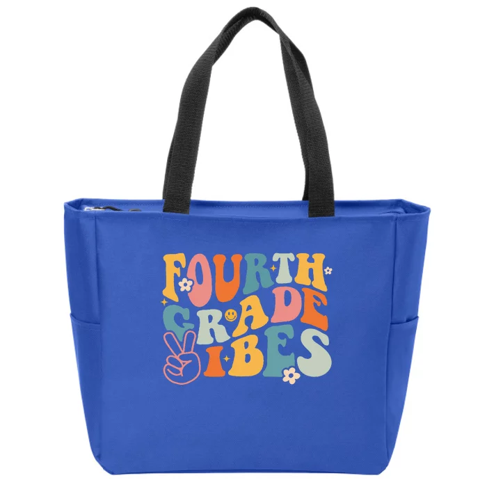 Fourth Grade Vibes 1st Day Of School 4th Grade Team Retro Zip Tote Bag