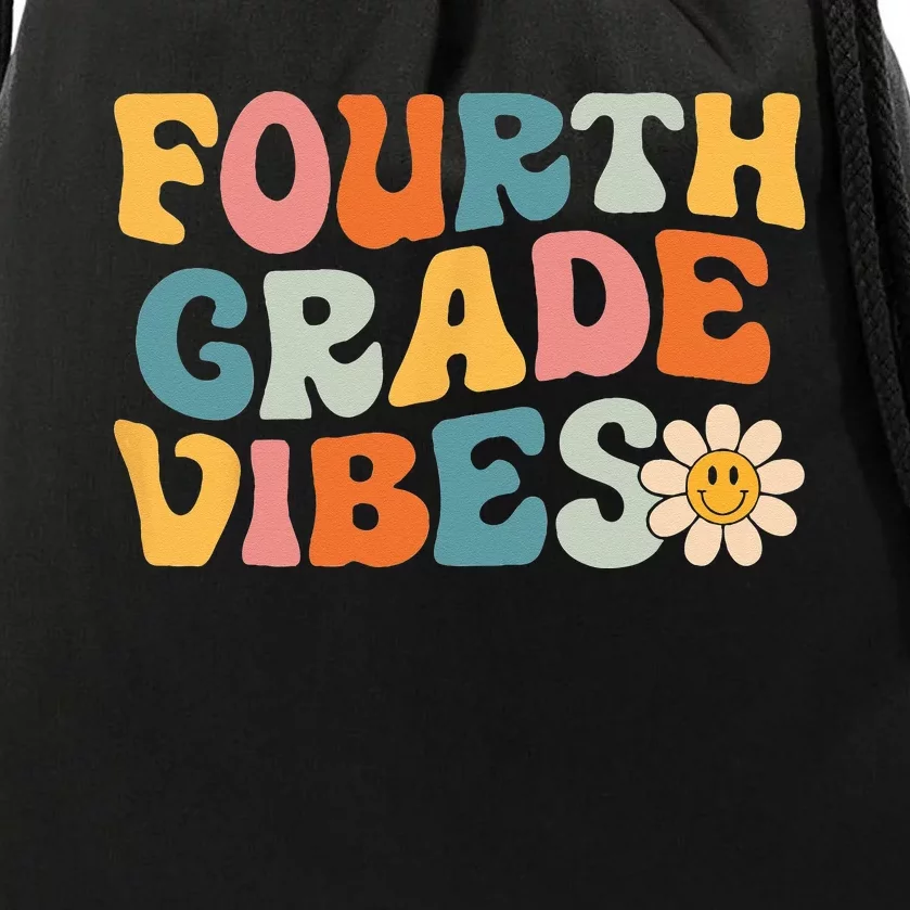 Fourth Grade Vibes 4th Grade Team Retro 1st Day of School Drawstring Bag