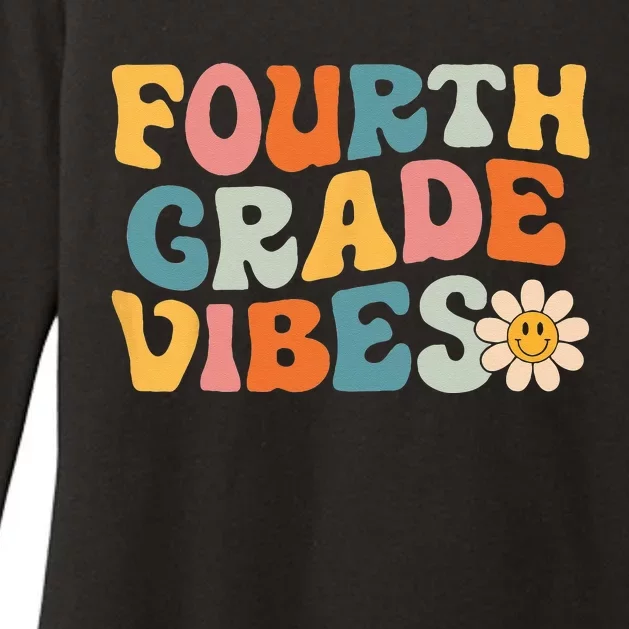 Fourth Grade Vibes 4th Grade Team Retro 1st Day of School Womens CVC Long Sleeve Shirt