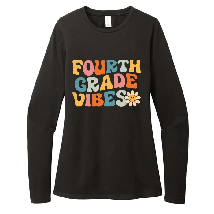 Fourth Grade Vibes 4th Grade Team Retro 1st Day of School Womens CVC Long Sleeve Shirt