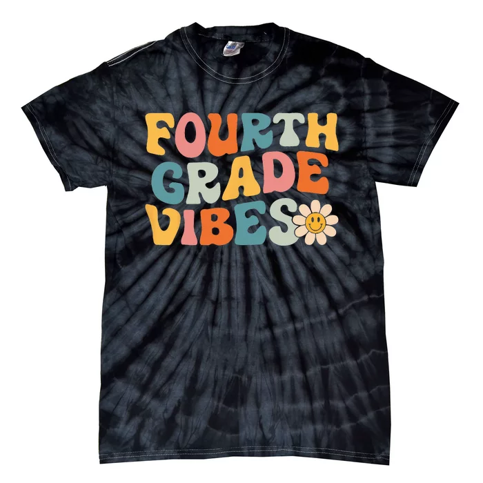 Fourth Grade Vibes 4th Grade Team Retro 1st Day of School Tie-Dye T-Shirt