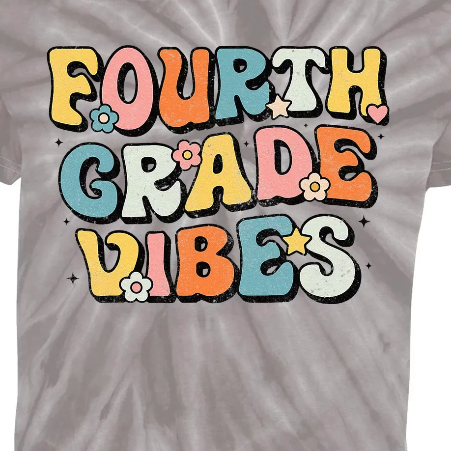 Fourth Grade Vibes 4th Grade Team Retro 1st Day of School Kids Tie-Dye T-Shirt