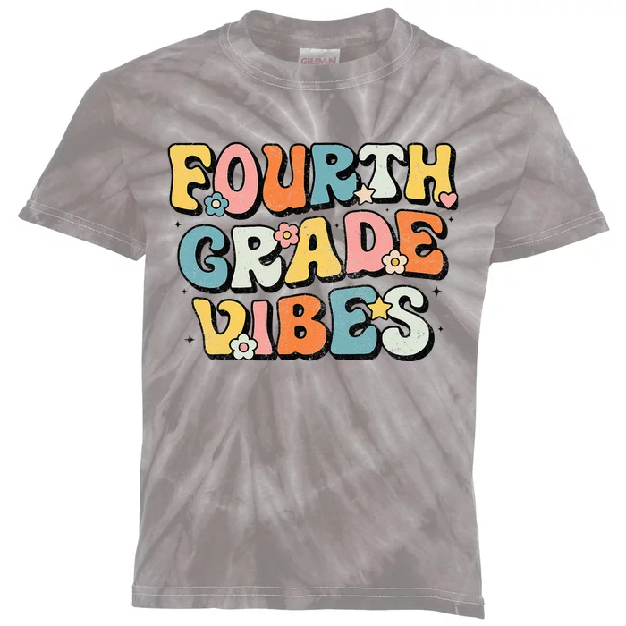 Fourth Grade Vibes 4th Grade Team Retro 1st Day of School Kids Tie-Dye T-Shirt