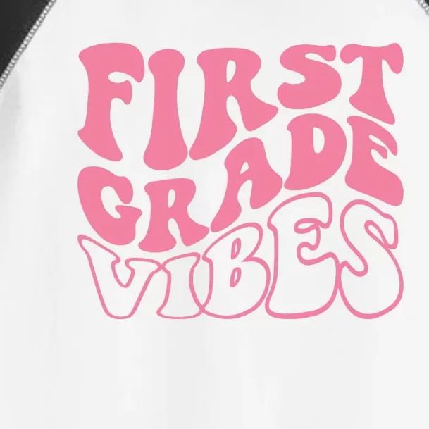 First Grade Vibes Happy First Day Of School 1st Grade Back Toddler Fine Jersey T-Shirt