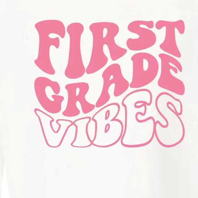 First Grade Vibes Happy First Day Of School 1st Grade Back Cropped Pullover Crew