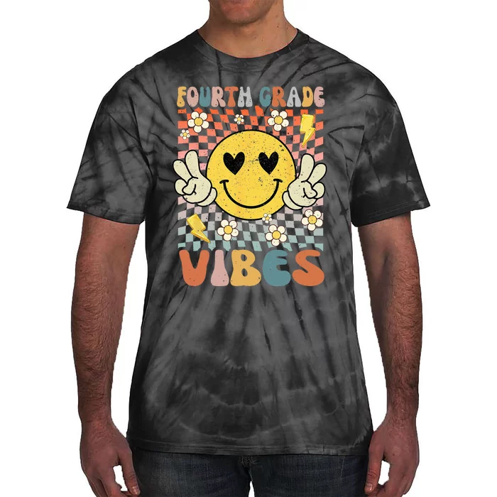 Fourth Grade Vibes 4th Grade Retro Teacher 1st Day of School Tie-Dye T-Shirt