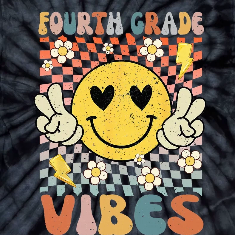 Fourth Grade Vibes 4th Grade Retro Teacher 1st Day of School Tie-Dye T-Shirt