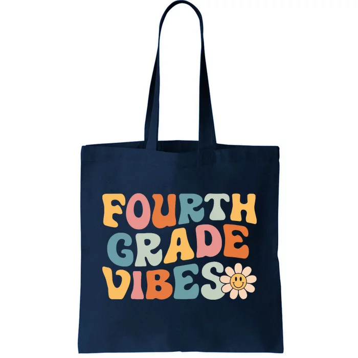 Fourth Grade Vibes 4th Grade Team Retro 1st Day Of School Tote Bag