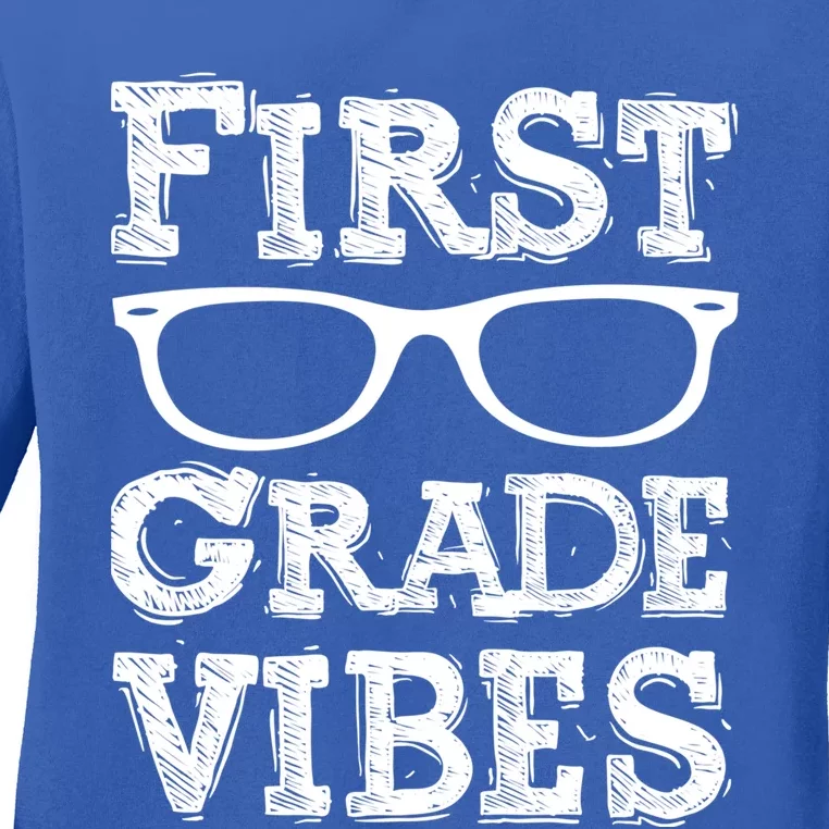 First Grade Vibes Gift Back To School Teachers Gift Ladies Long Sleeve Shirt