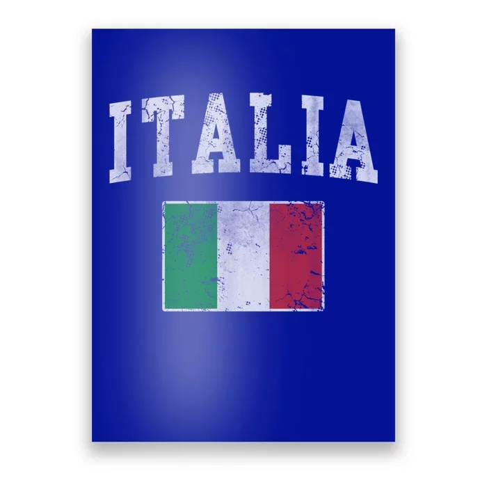 Funny Gift Vintage Italia Italian Flag Italy Italiano Gift Poster