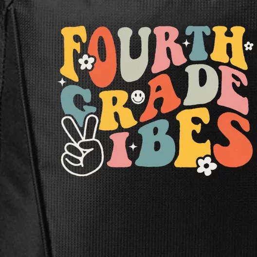 Fourth Grade Vibes 4th Grade Team Retro 1st Day Of School City Backpack