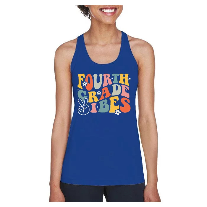 Fourth Grade Vibes 4th Grade Team Retro 1st Day Of School Women's Racerback Tank