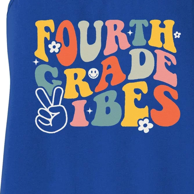 Fourth Grade Vibes 4th Grade Team Retro 1st Day Of School Women's Racerback Tank