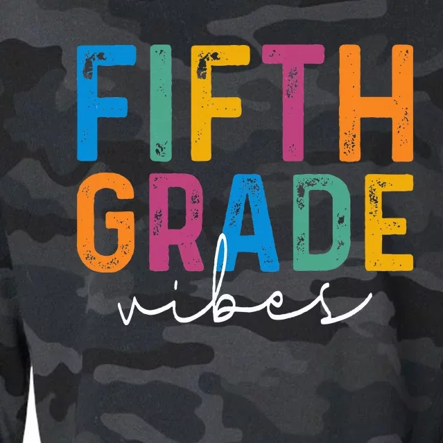 Fifth Grade Vibes 5th Grade Team Retro 1st Day Of School Cropped Pullover Crew