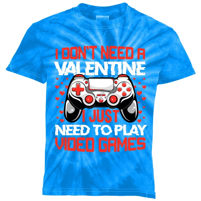 Funny Gaming Valentines Day Video Games Teen Kids Tie-Dye T-Shirt