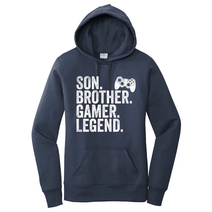 Funny Gaming Video Game Son Brother Gamer Legend Gift Women's Pullover Hoodie