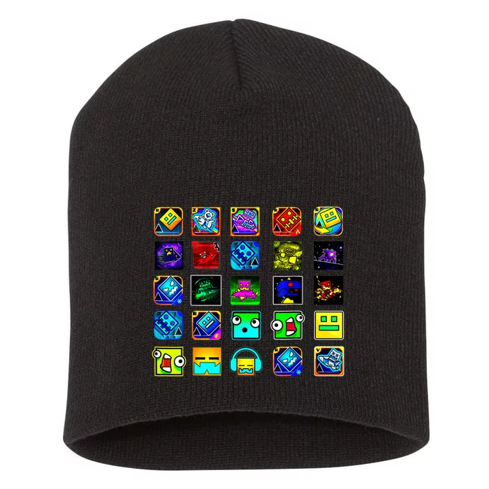 Full Geometry Video Game Gifts Funny Graphic Birthday Gifts Short Acrylic Beanie