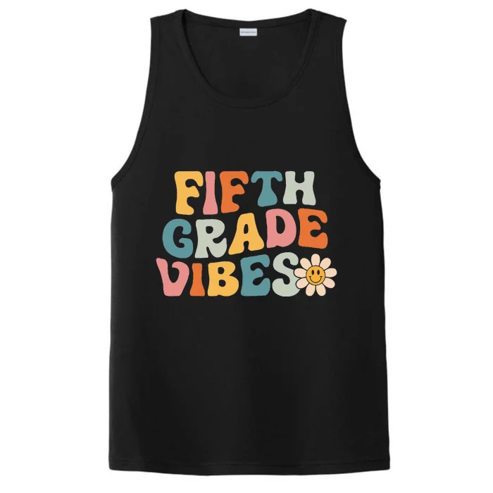 Fifth Grade Vibes 5th Grade Team Retro 1st Day Of School Performance Tank