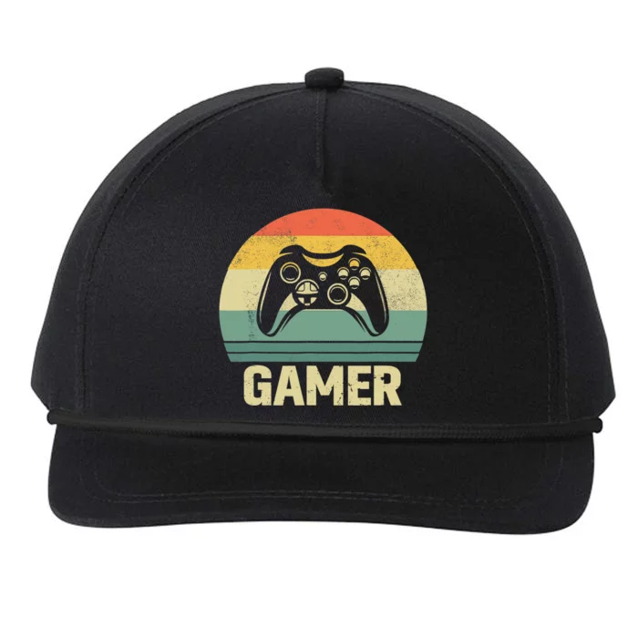 Funny Gamer Vintage Video Games Gaming Gift For Boys Snapback Five-Panel Rope Hat