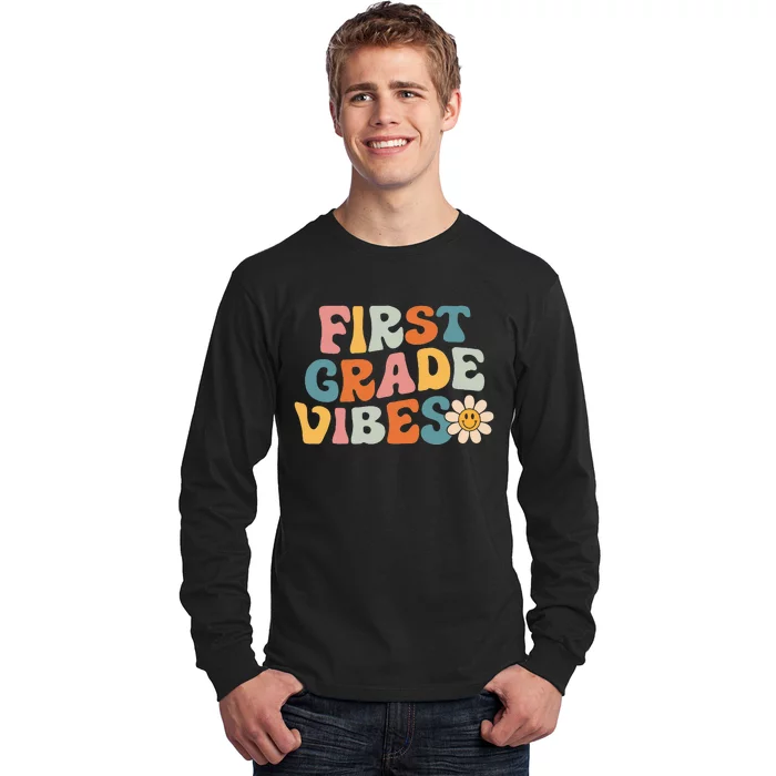 First Grade Vibes 1st Grade Team Retro 1st Day Of School Long Sleeve Shirt