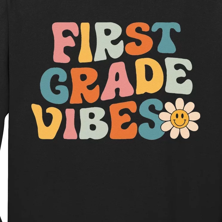 First Grade Vibes 1st Grade Team Retro 1st Day Of School Long Sleeve Shirt