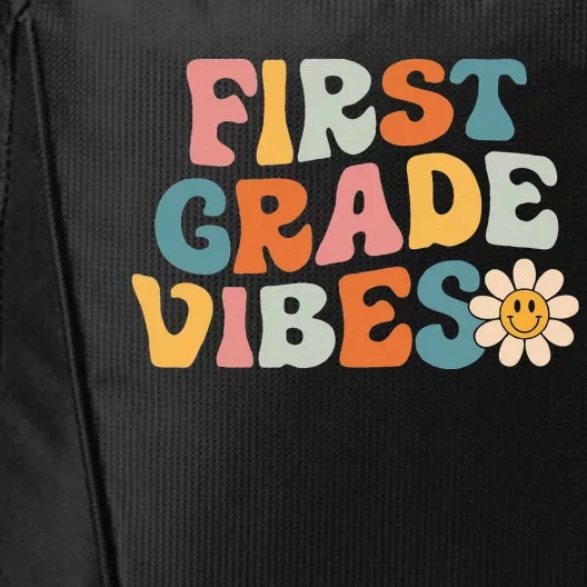 First Grade Vibes 1st Grade Team Retro 1st Day Of School City Backpack