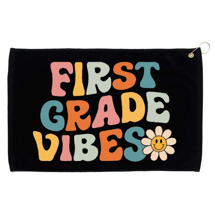 First Grade Vibes 1st Grade Team Retro 1st Day Of School Grommeted Golf Towel