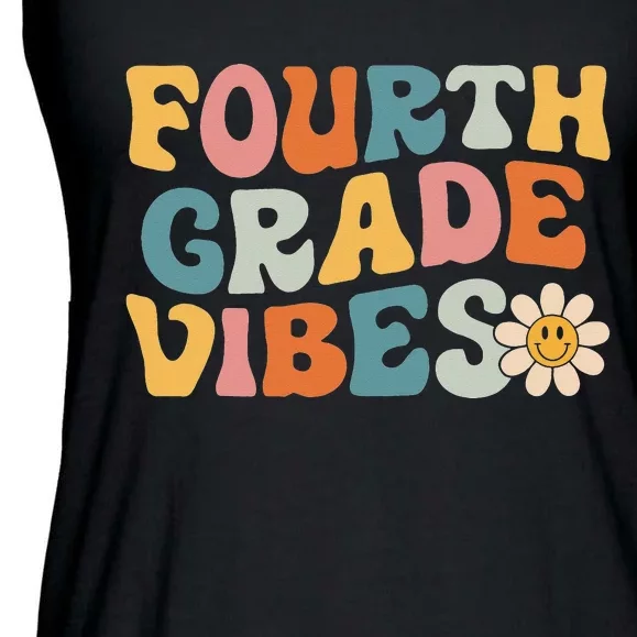 Fourth Grade Vibes 4th Grade Team Retro 1st Day of School Ladies Essential Flowy Tank